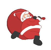 Santa riding reindeer